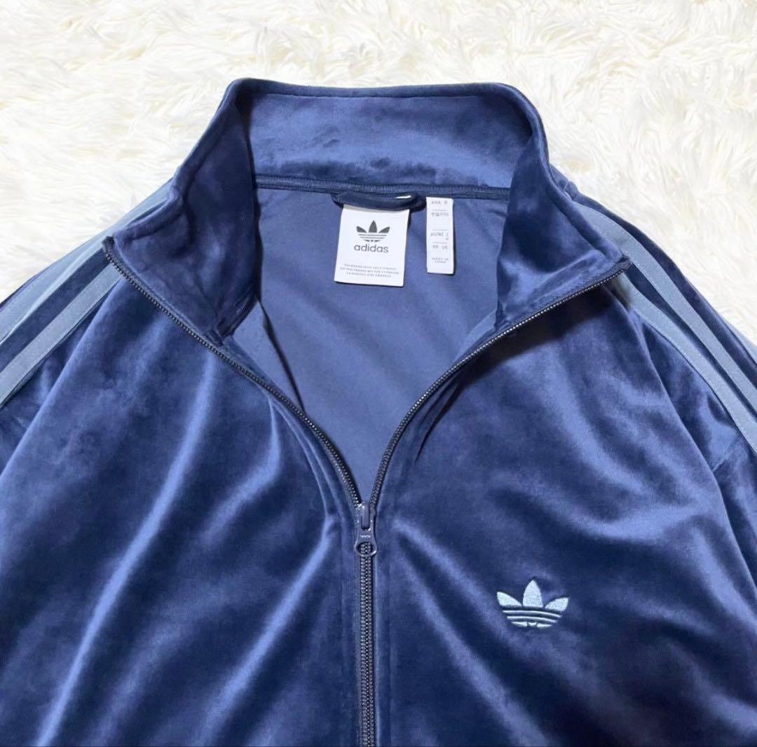 極美品 アディダス ベッケンバウアー ベロア トラックトップ M ネイビー