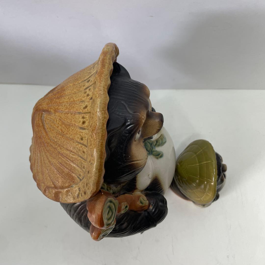 狸の陶器置物セット（大・小）