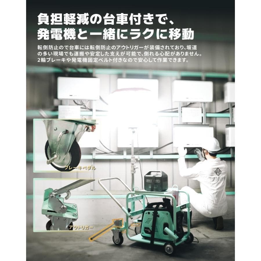 ★PSE認証付き★バルーン投光器 200W LED 発電機専用投光器 ポータブル