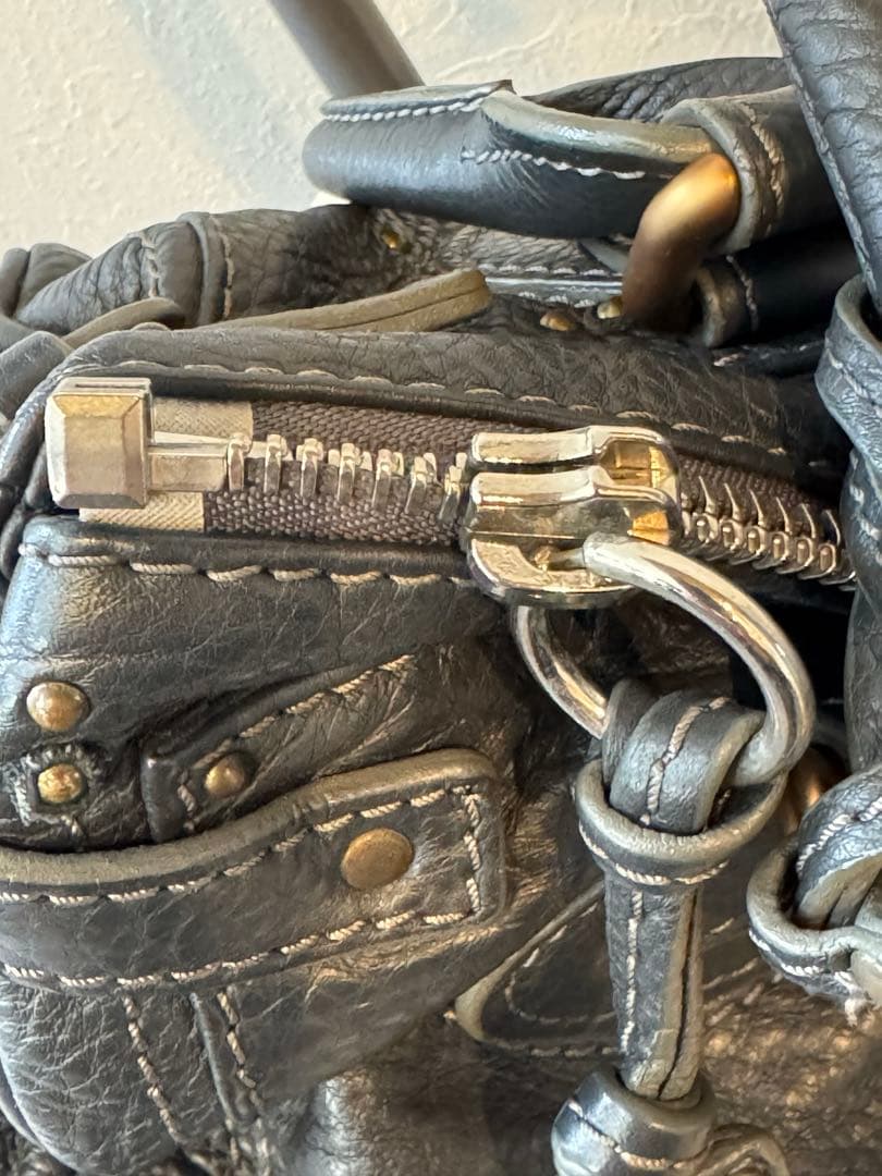 クロエ パディントン ハンドバッグ レザー　ダークグレー