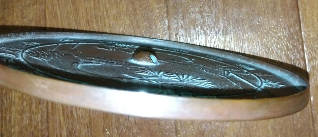 【レア ビンテージ】松鶴鏡 青銅鏡 銅鏡 手鏡 マツヅルキョウ ショウカクキョウ