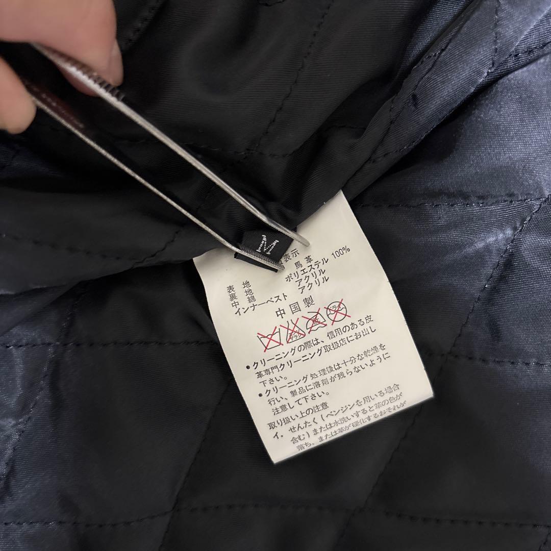 リューグーレザーズ　馬革シングルライダース　アイボリー　ストライプ　 Mサイズ