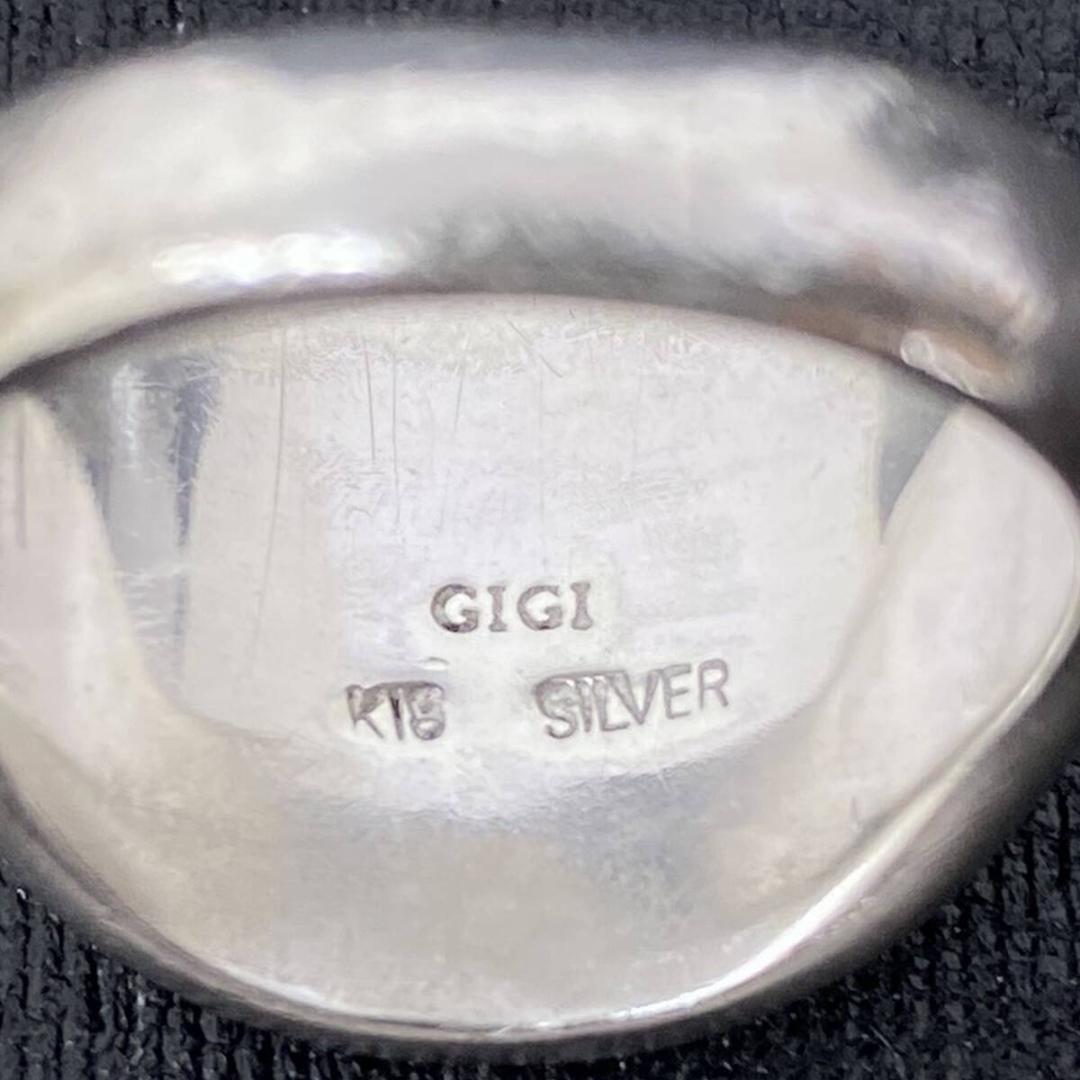 GIGI K18 アンティーク ローマン シルバーシグネットリング 17号