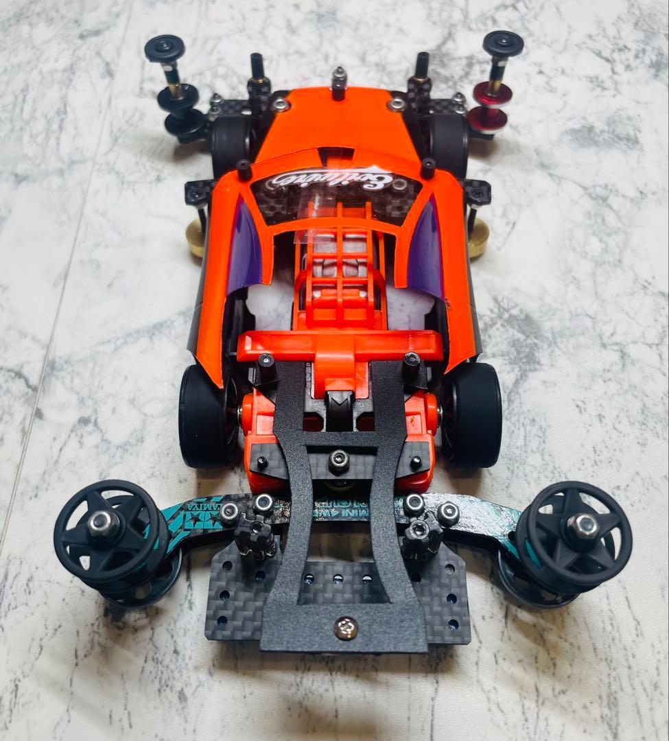 ミニ四駆　MSスギヤマ式フレキ　V字カット鳥居残し　１軸ATスラダン１軸アンカー