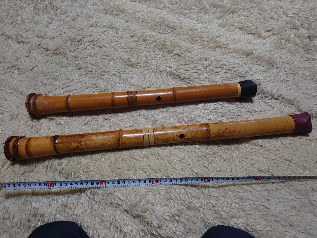 尺八本体 竹製 2本セット 約60cmと50cm