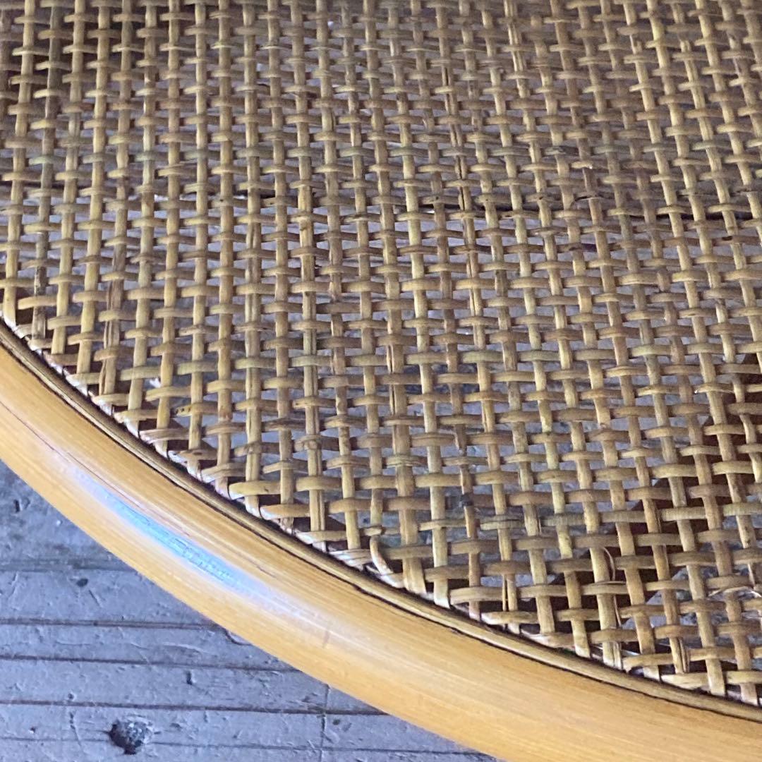 ヴィンテージラタン ガラス サイド テーブル ローテーブル