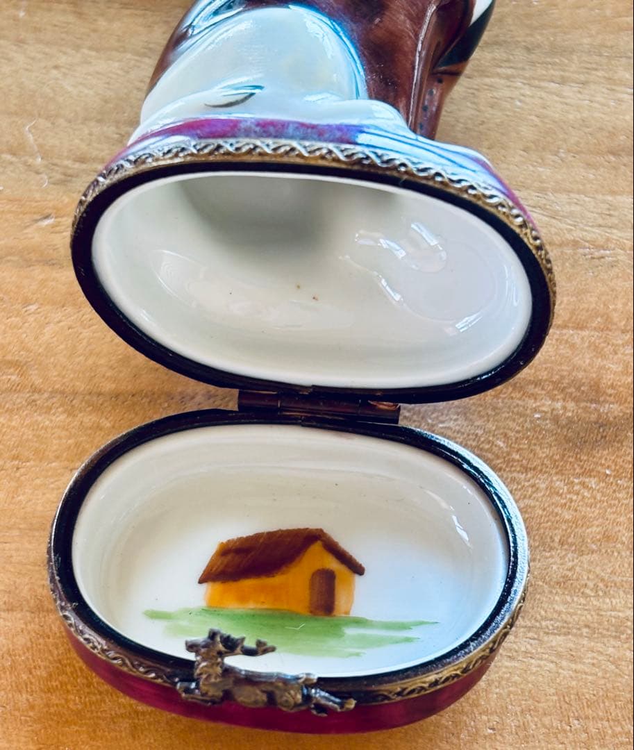 フランス リモージュ焼き ピルケース メガネの犬