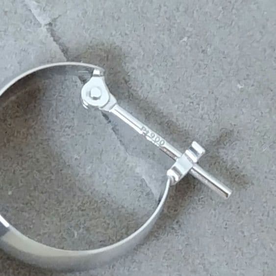 美品♡ ジュエリーツツミ プラチナフープピアス 月甲丸