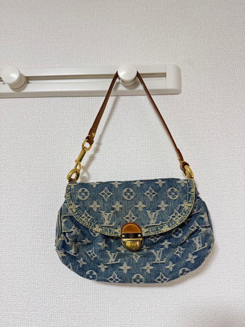 ルイヴィトン ミニプリーティ モノグラムデニム ショルダーバッグ M95050