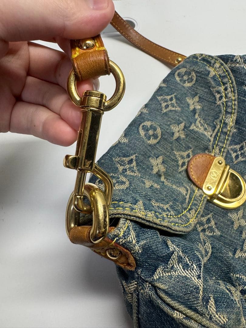 ルイヴィトン ミニプリーティ モノグラムデニム ショルダーバッグ M95050