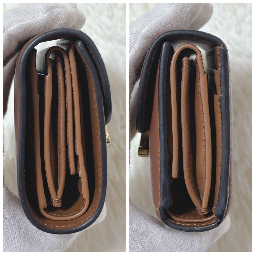 極美品✨CELINE トリオンフ スモールフラップウォレット 三つ折り ブラウン