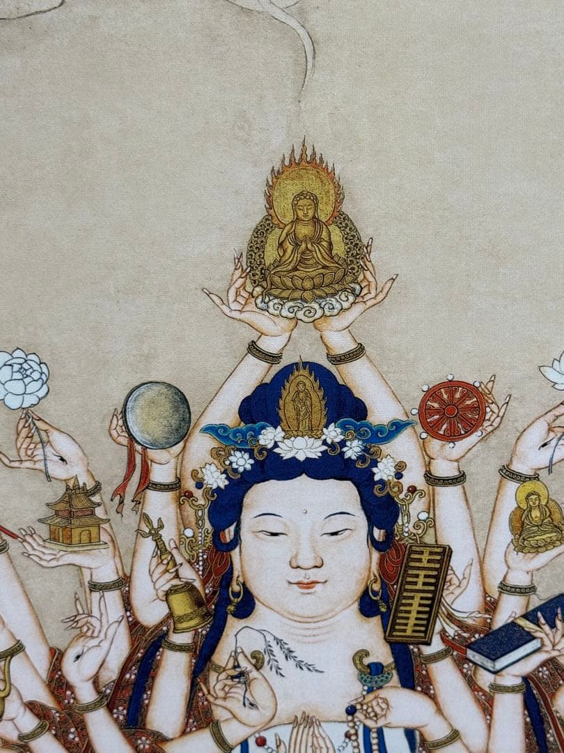 中国　清時代　丁観鵬　寶相観音圖　絹本　原色複製　◇検故宮博物館◇ 一鼎軒926