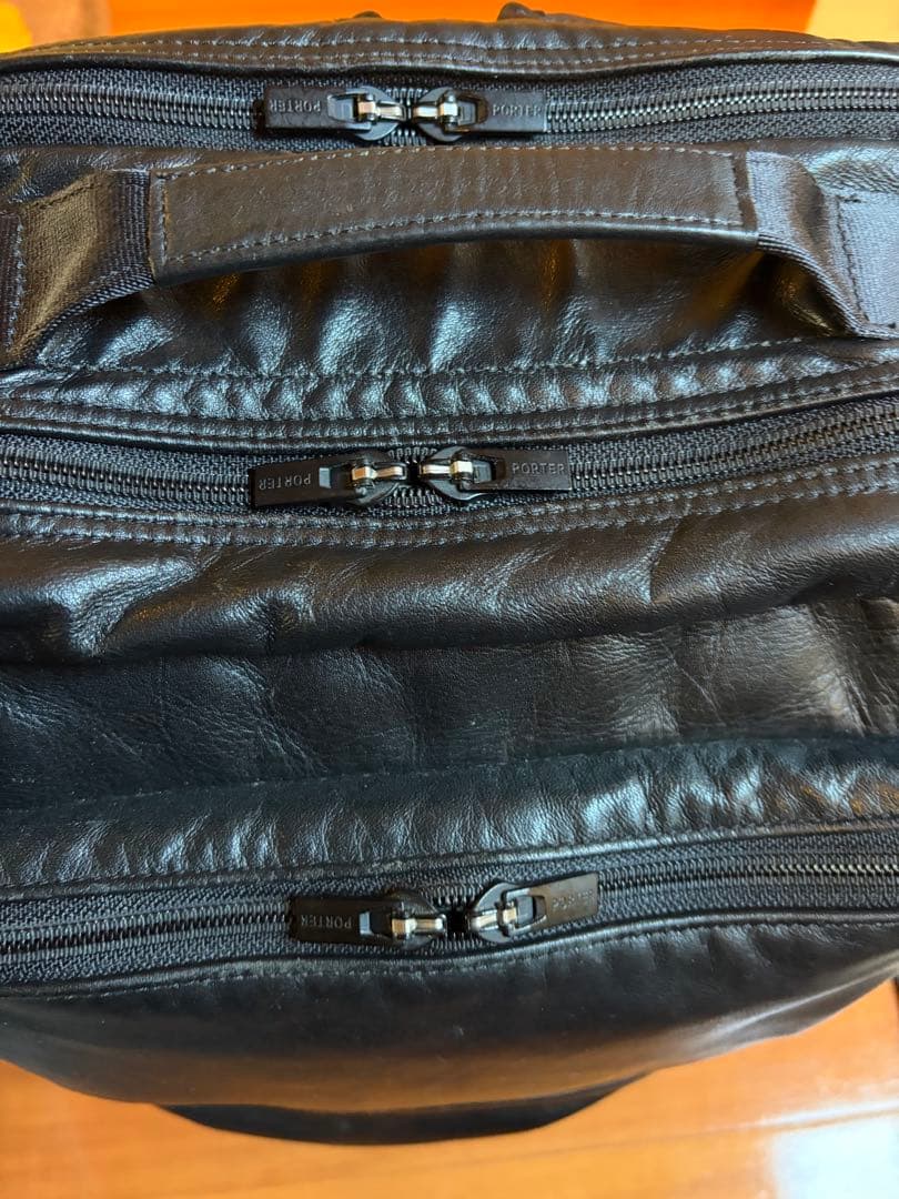 牛革製 PORTER TIME BLACK DAYPACK PC 15inch