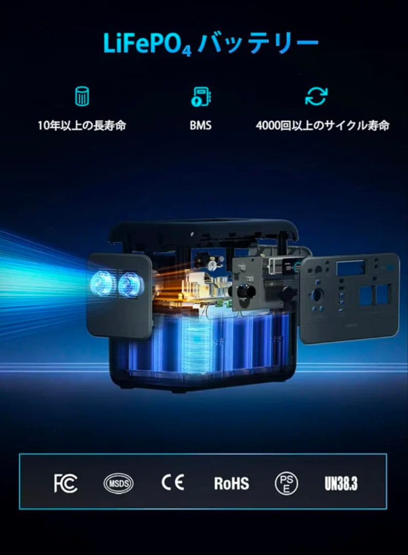 M*様 新品 OUKITEL ポータブル電源 P800-JP 800W リン酸鉄