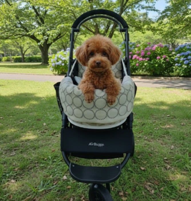 ❤年中使える❤ペットカートコンフォーター❤タンバリン✕コットンリネン（ベージュ）