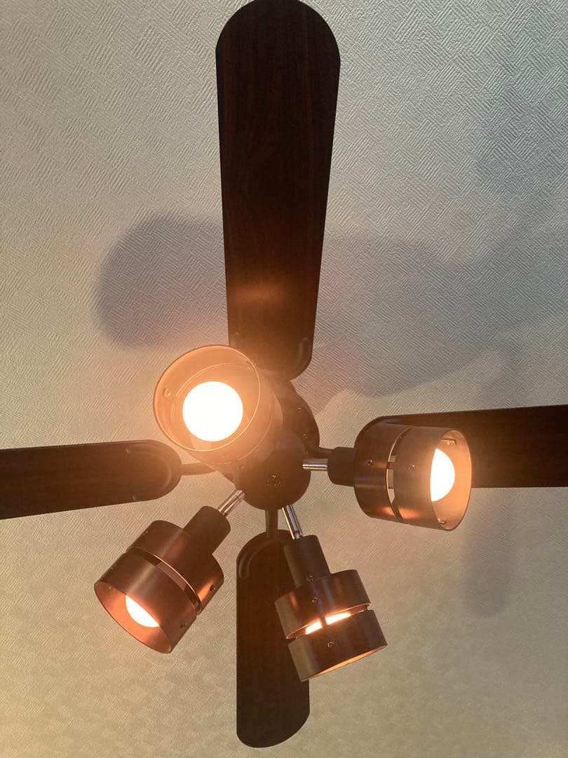 リコメン堂 シーリングファンライト E26 4灯 ブラウン