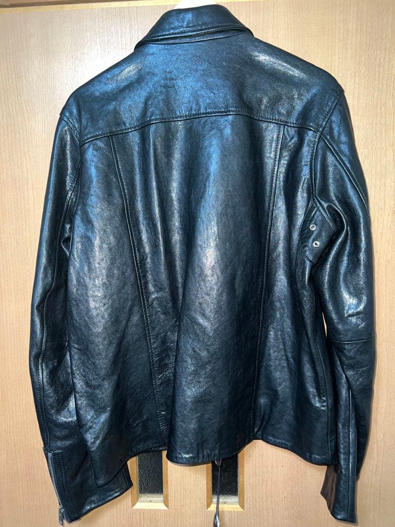 DIESEL ブラックレザーシングルライダースジャケット