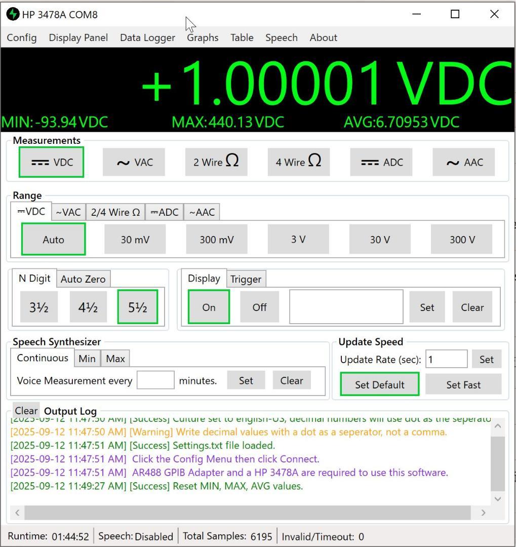 HP 3478A (5-1/2) GPIB Interface AR488付