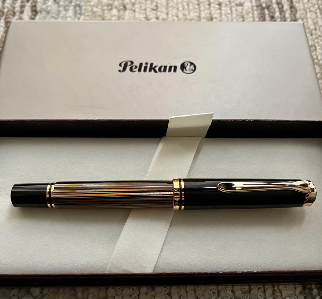 Pelikan ペリカン スーベレーン M800 茶縞　F 万年筆