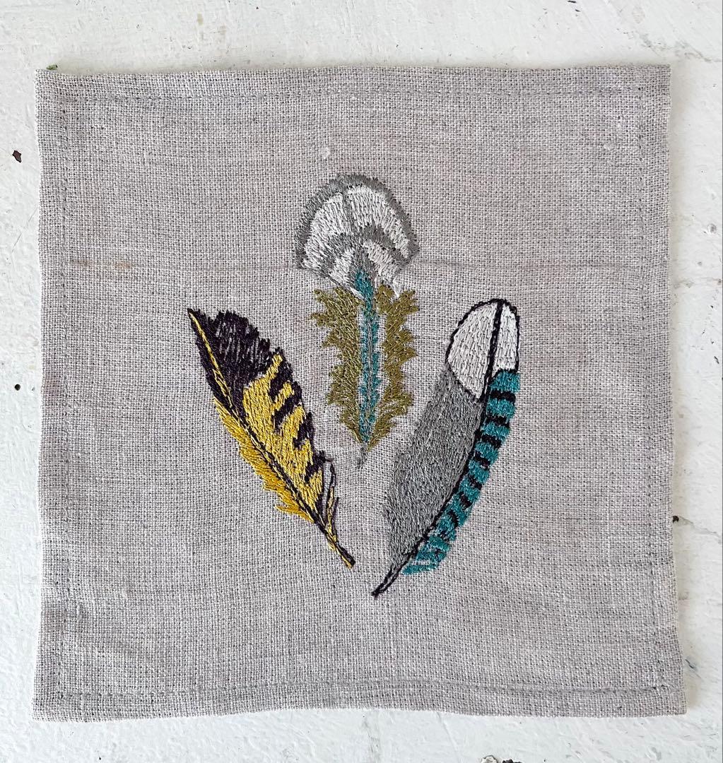 希少Coral & Tusk 刺繍アートフレーム＋ナプキン3枚