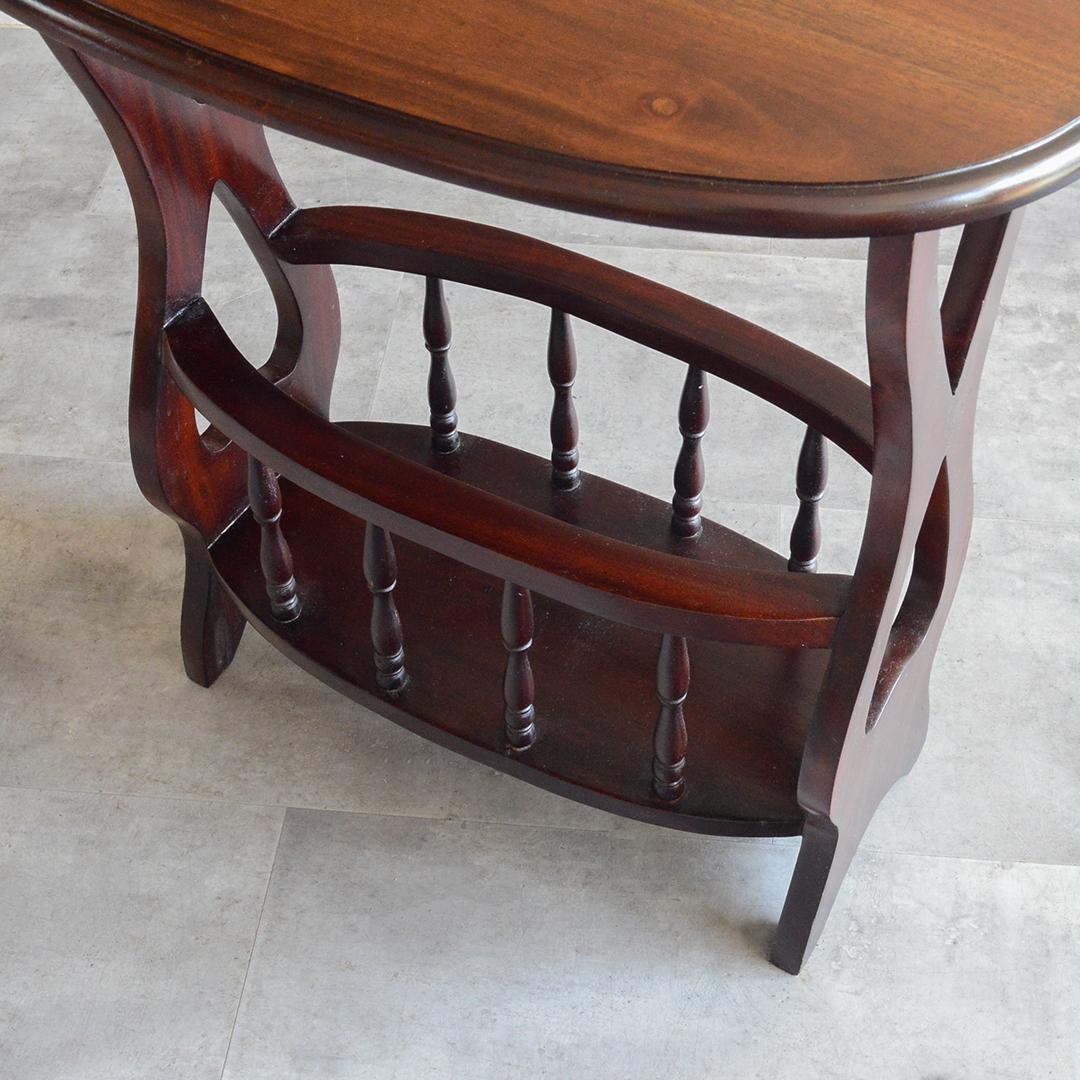 クラシック サイドテーブル オーバル マガジンラック ワインテーブル 雑誌収納