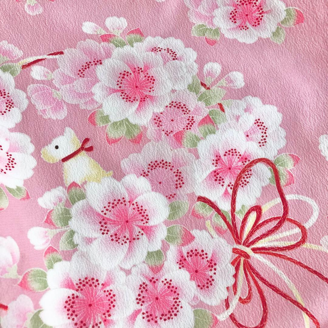 七五三　7歳　ポンポネット日本製生地着物　他13点セット　ピンク好き女の子