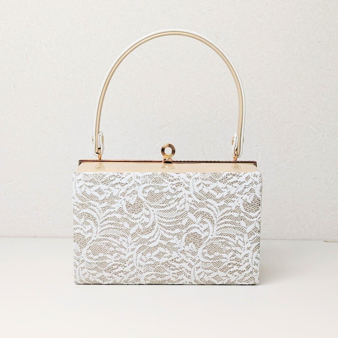 和装 草履 バッグ セット レース×ラメ 白 ベージュ フリーサイズ u73-1
