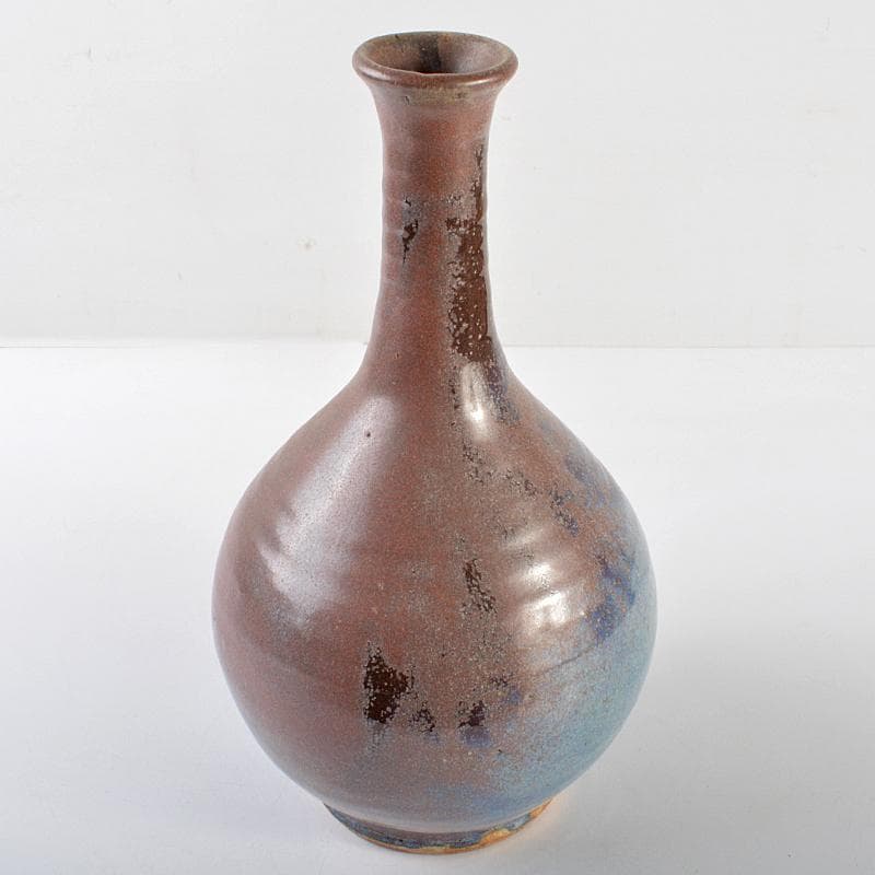 中国　海鼠釉　窯変　長顎瓶　N　R5927B