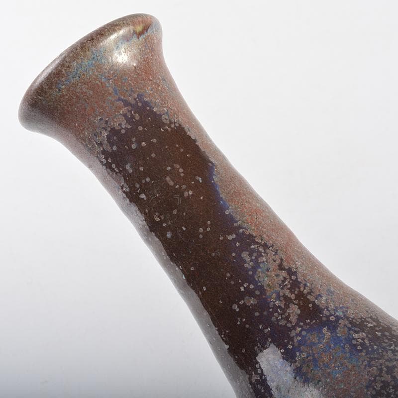 中国　海鼠釉　窯変　長顎瓶　N　R5927B