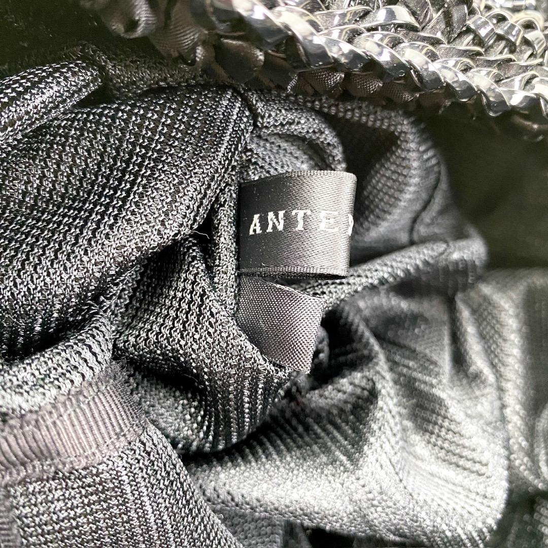 【美品】アンテプリマ ハンドバッグ ガーラ リボン グリッター ラージ 黒