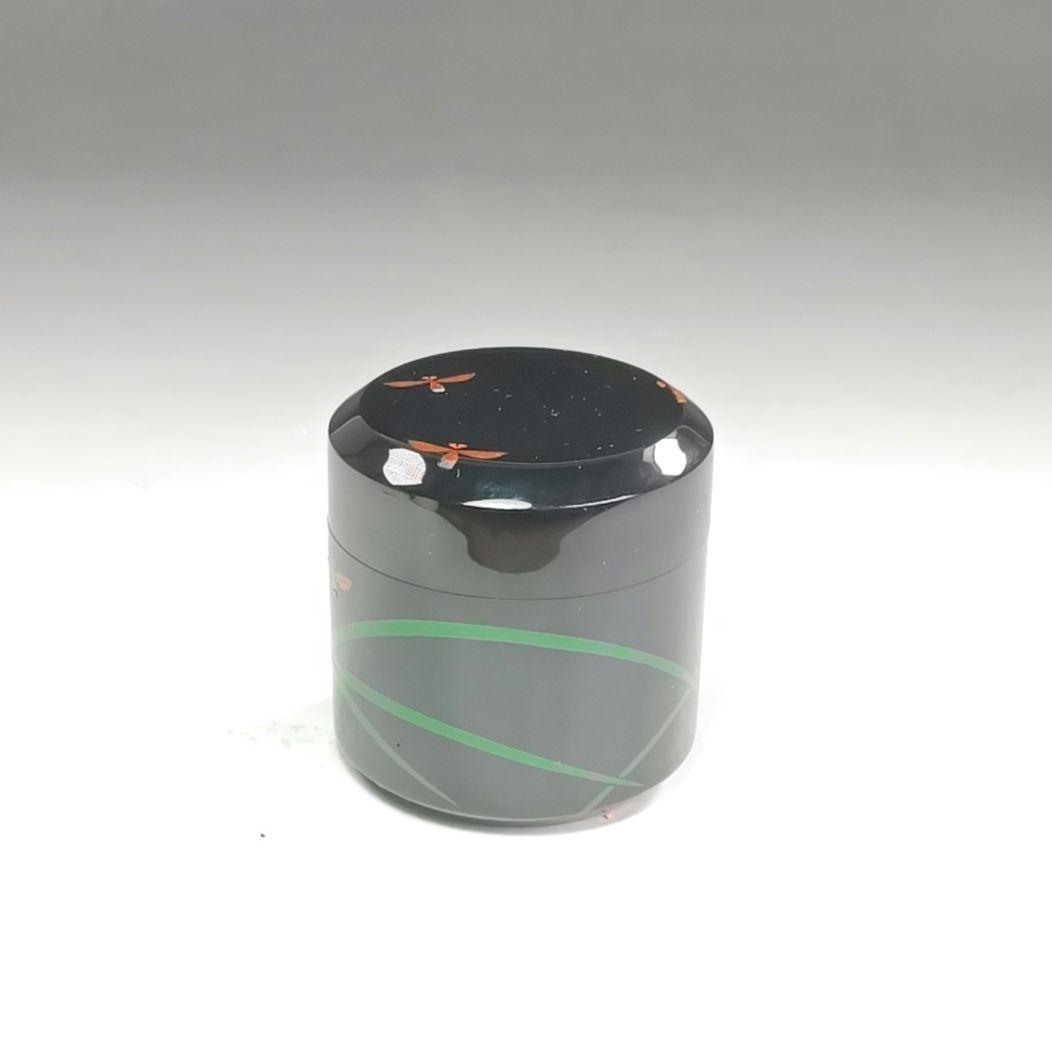 ウ206 棗『中村宗悦』『即中斎好　早苗蛍蒔絵　雪吹茶器　共箱』茶道具　漆塗