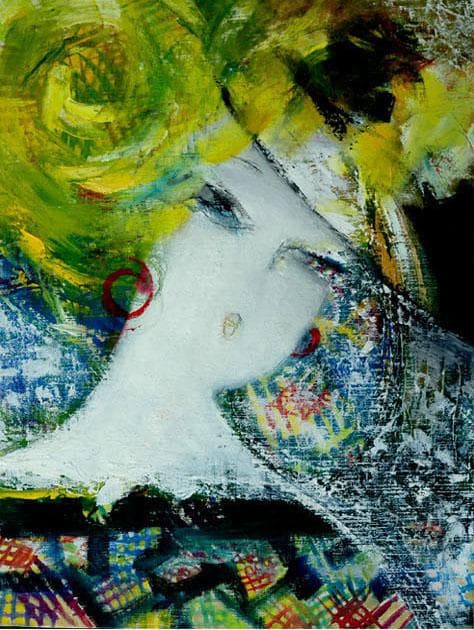 油絵 菅家令子 絵 絵画 インテリア F6-080312 人物 女性像