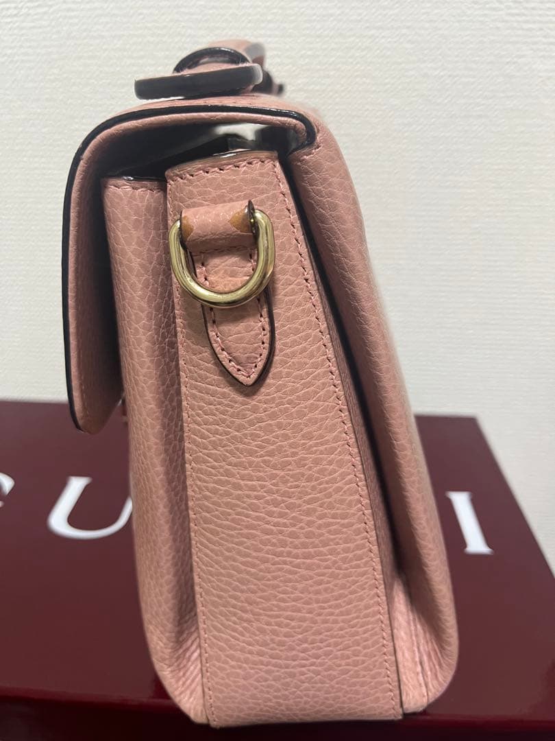 GUCCI ピンク レザー ハンドバッグ