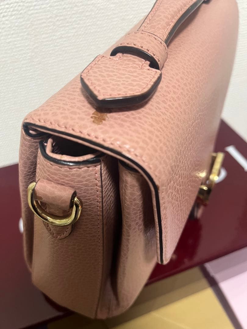 GUCCI ピンク レザー ハンドバッグ
