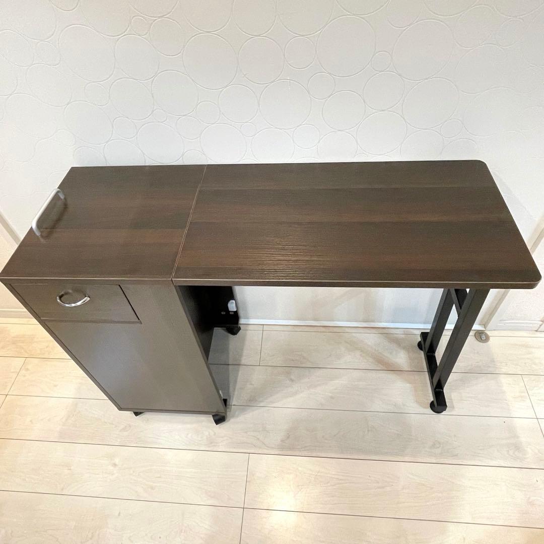 【美品】ETBELLA 折りたたみ ネイルテーブル キャスター付 ワゴンデスク