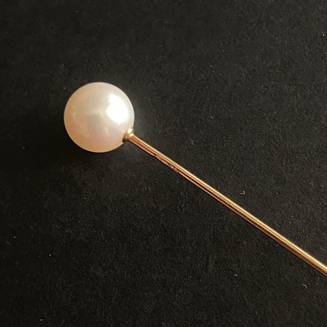 極美品 MIKIMOTO ミキモト パール 真珠 ブローチ ピン K14