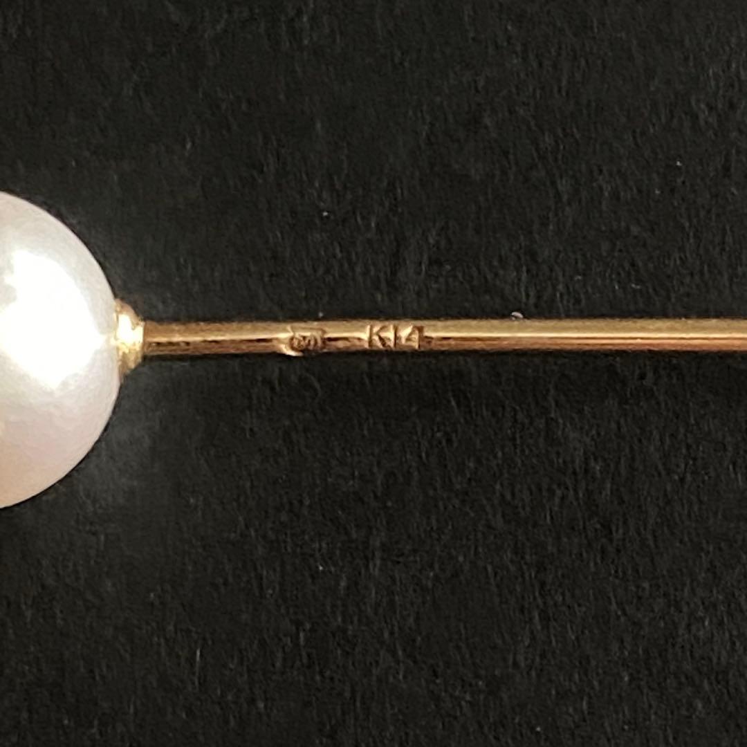 極美品 MIKIMOTO ミキモト パール 真珠 ブローチ ピン K14