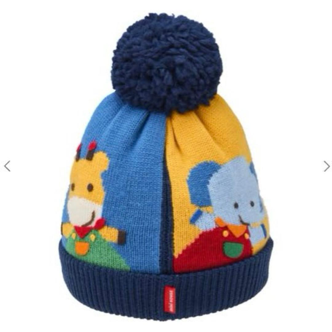 MIKIHOUSE可愛すぎるミキハウス 動物柄ニットフード ホリデーシリーズ M