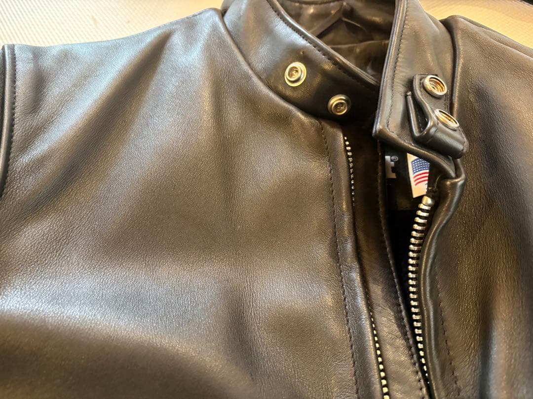 （美品）Schott ブラック シングルライダースジャケット641