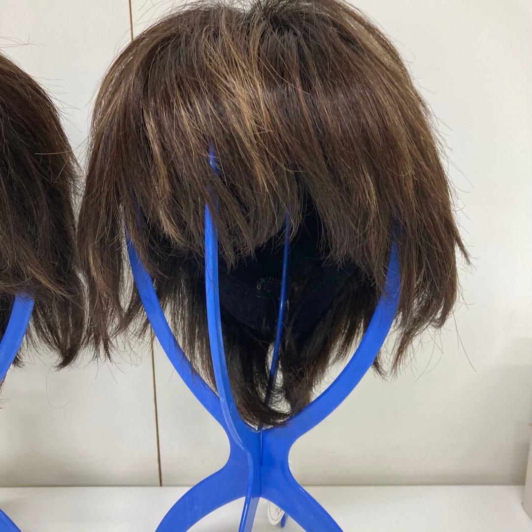 g514-28 フルウイッグ　ウィッグ　人毛ミックス　MIX 軽量　未使用