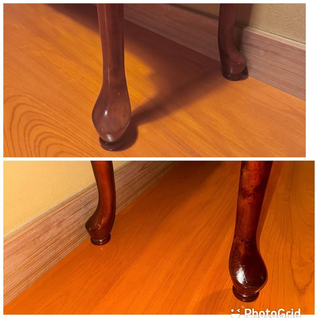 アンティーク　コンソールテーブル　引出し付き　猫脚