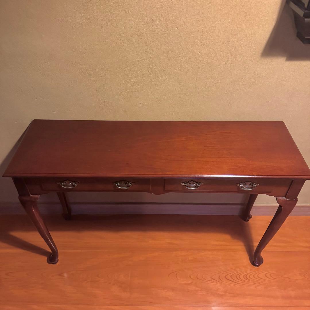 アンティーク　コンソールテーブル　引出し付き　猫脚