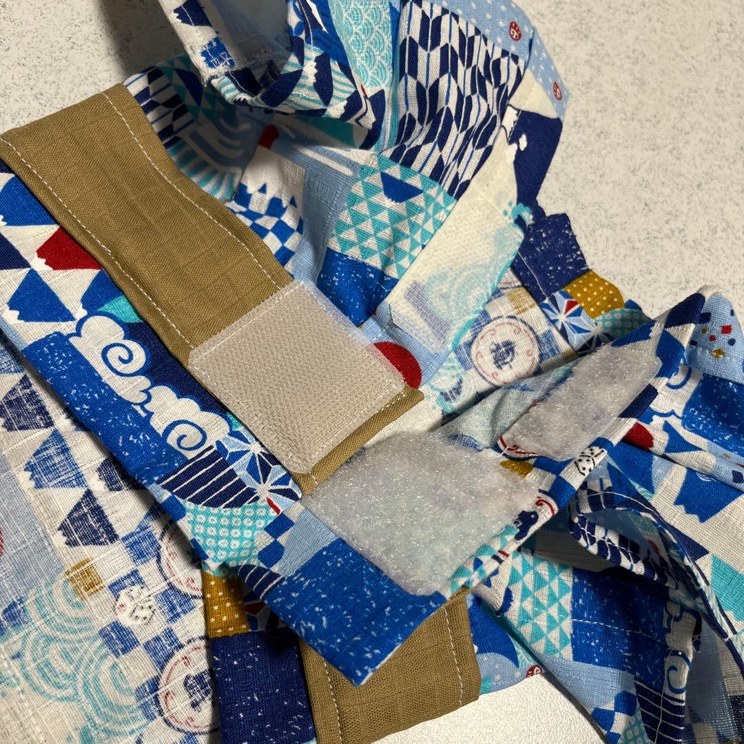 ハンドメイド★犬浴衣☆富士和柄パッチ☆ベージュ帯