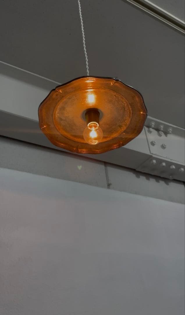 早い者勝ち価格♪　アンティーク　花リム　ランプシェード　ペンダントライト　激レア