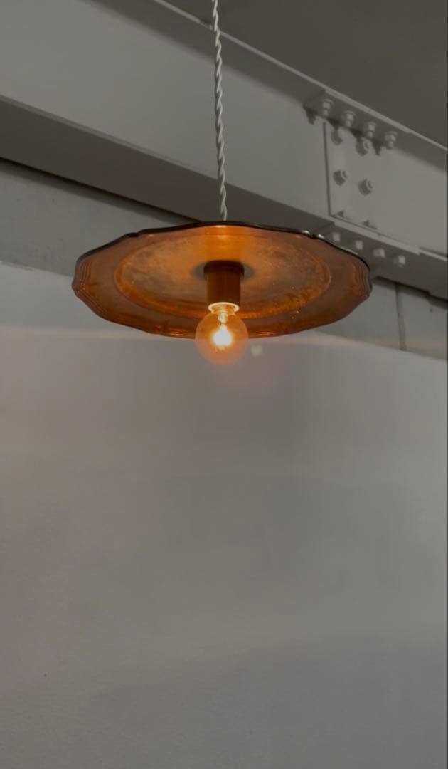 早い者勝ち価格♪　アンティーク　花リム　ランプシェード　ペンダントライト　激レア