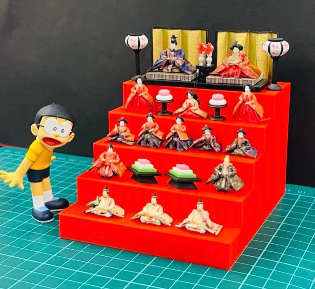 ミニチュア★ひな人形フルセット★フィギュア★1/64★リーメントに★ドールハウス