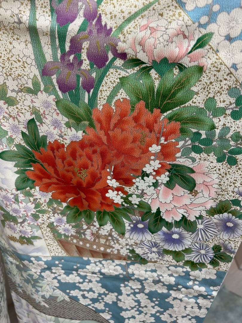 美品　振袖　フルセット　桜花柄振袖 豪華　金刺繍　着物