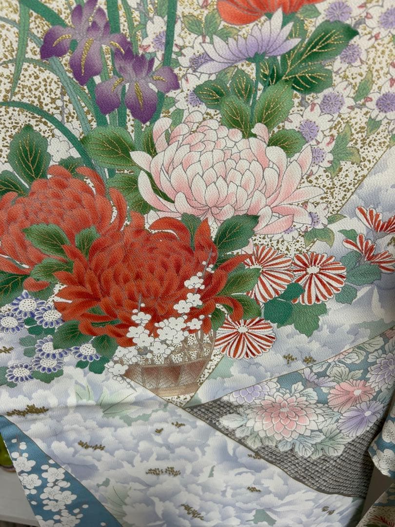 美品　振袖　フルセット　桜花柄振袖 豪華　金刺繍　着物