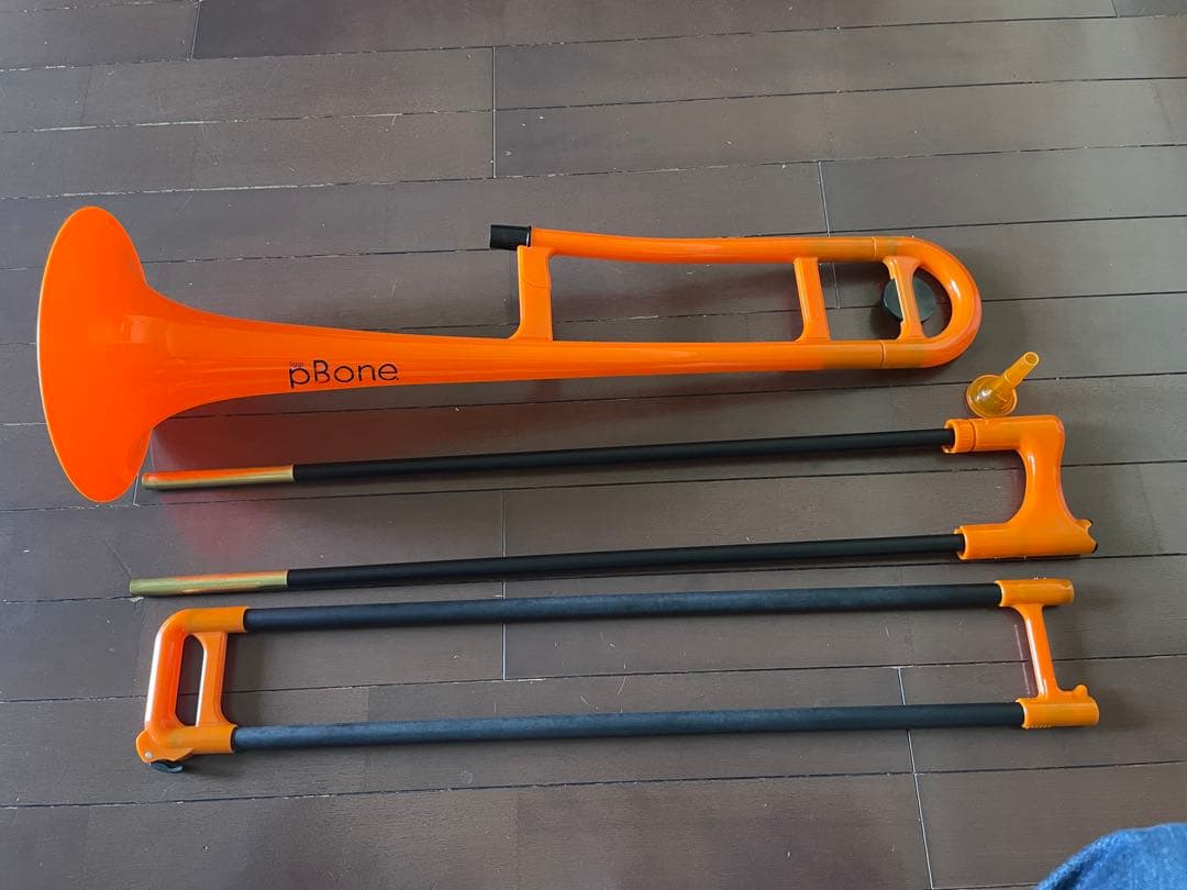 pBone ピーボーン プラスチックトロンボーン オレンジ ケース付き