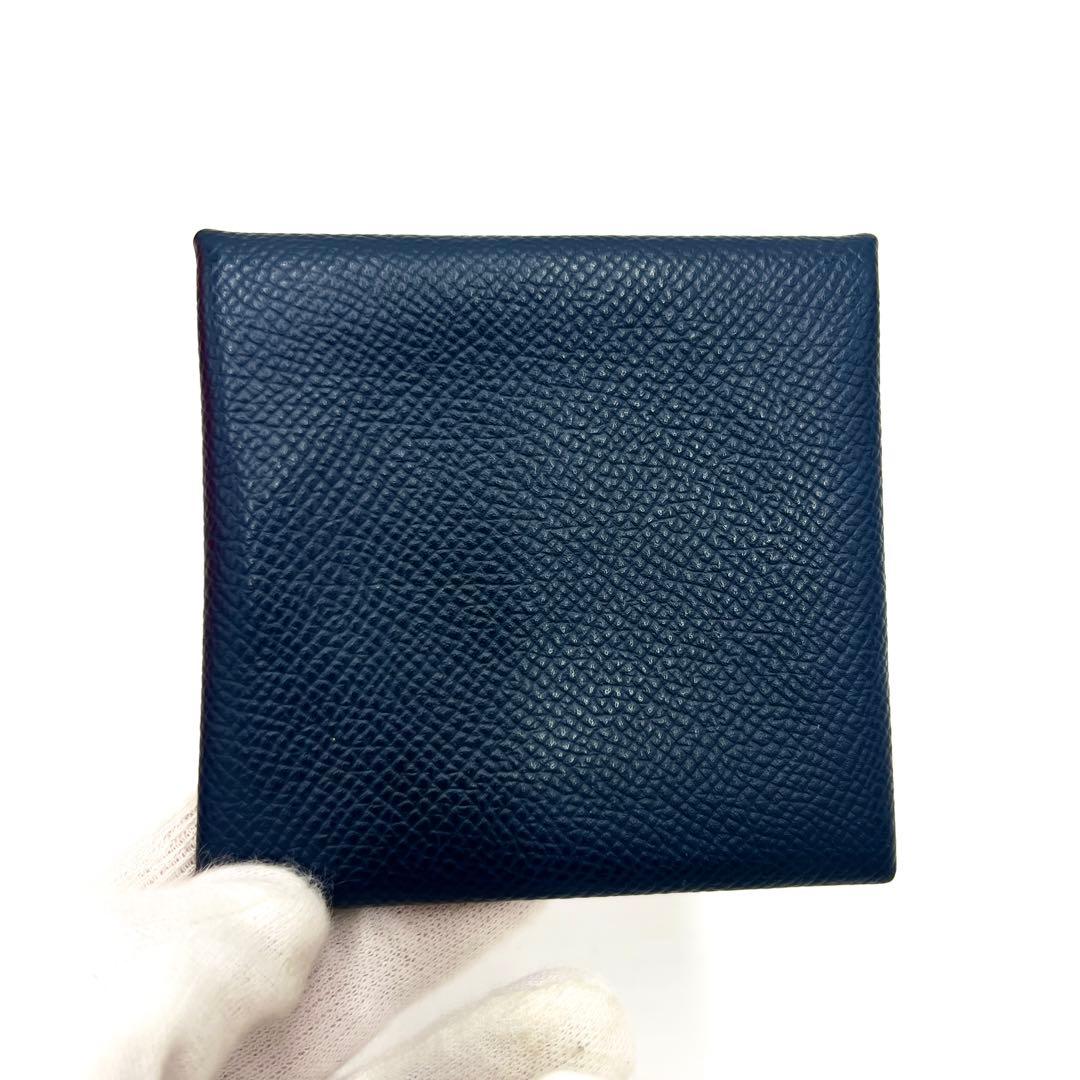 【極稀少】エルメス バスティア ヴェルソ ケース 財布 バイカラー 紺×灰